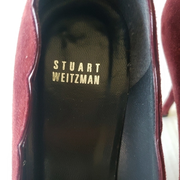 STUART WEIZTMAN BURGUNDY SUEDE PUMP HEEL SHOE SIZE 8M - Picture 12 of 15